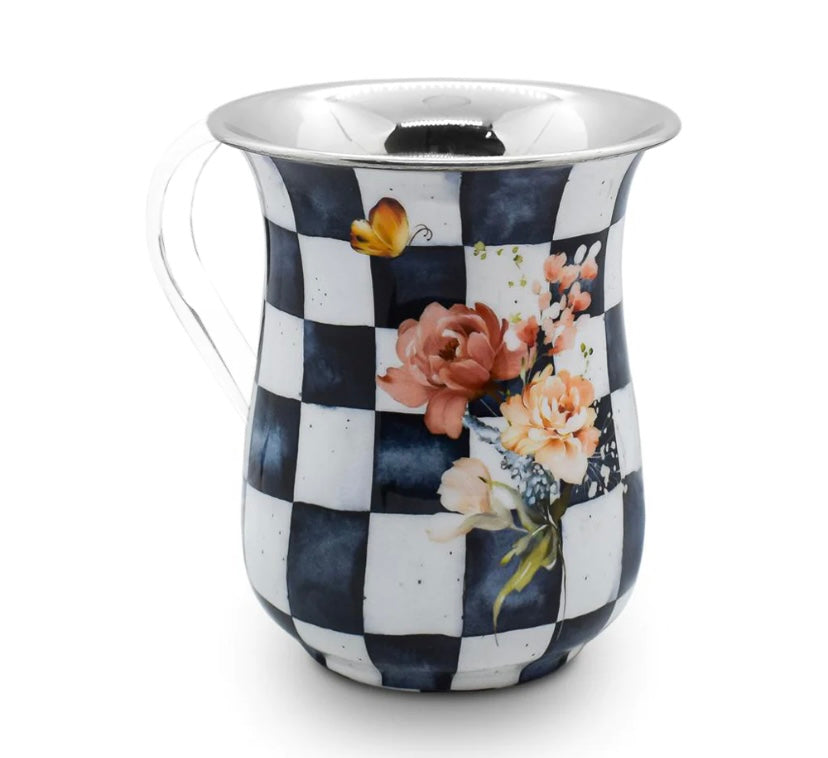 Chic Checkered Stainless Steel Washing Cup