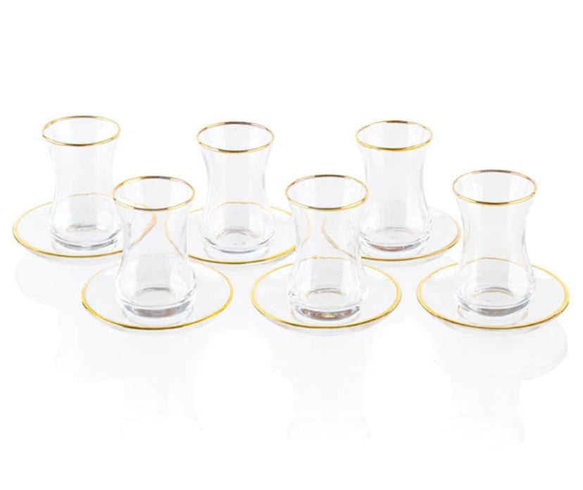 CLASSIC GLASS CUPS & SAUCERS
