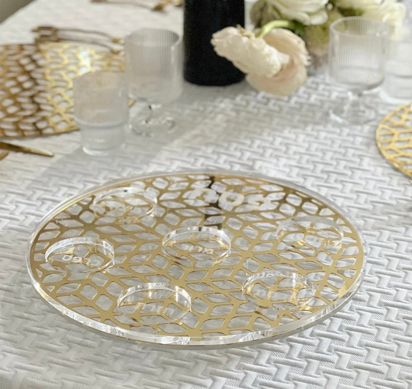 Lucite & Laser Cut Seder Plate