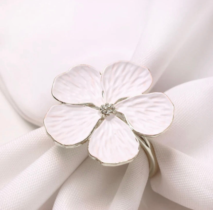 Flower Napkin Rings Set of 6