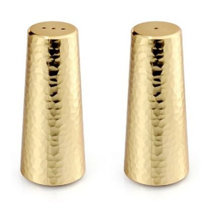 Nouvelle Collections Gold Hammered Salt and Pepper Shakers