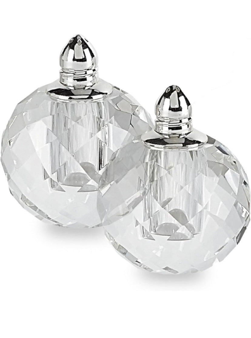 Platinum Zendra Crystal Salt and Pepper Shakers