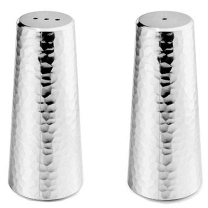 Nouvelle Collections Silver Hammered Salt and Pepper Shakers